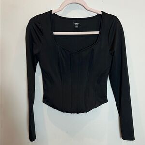 Express Black Square Neck Blouse
